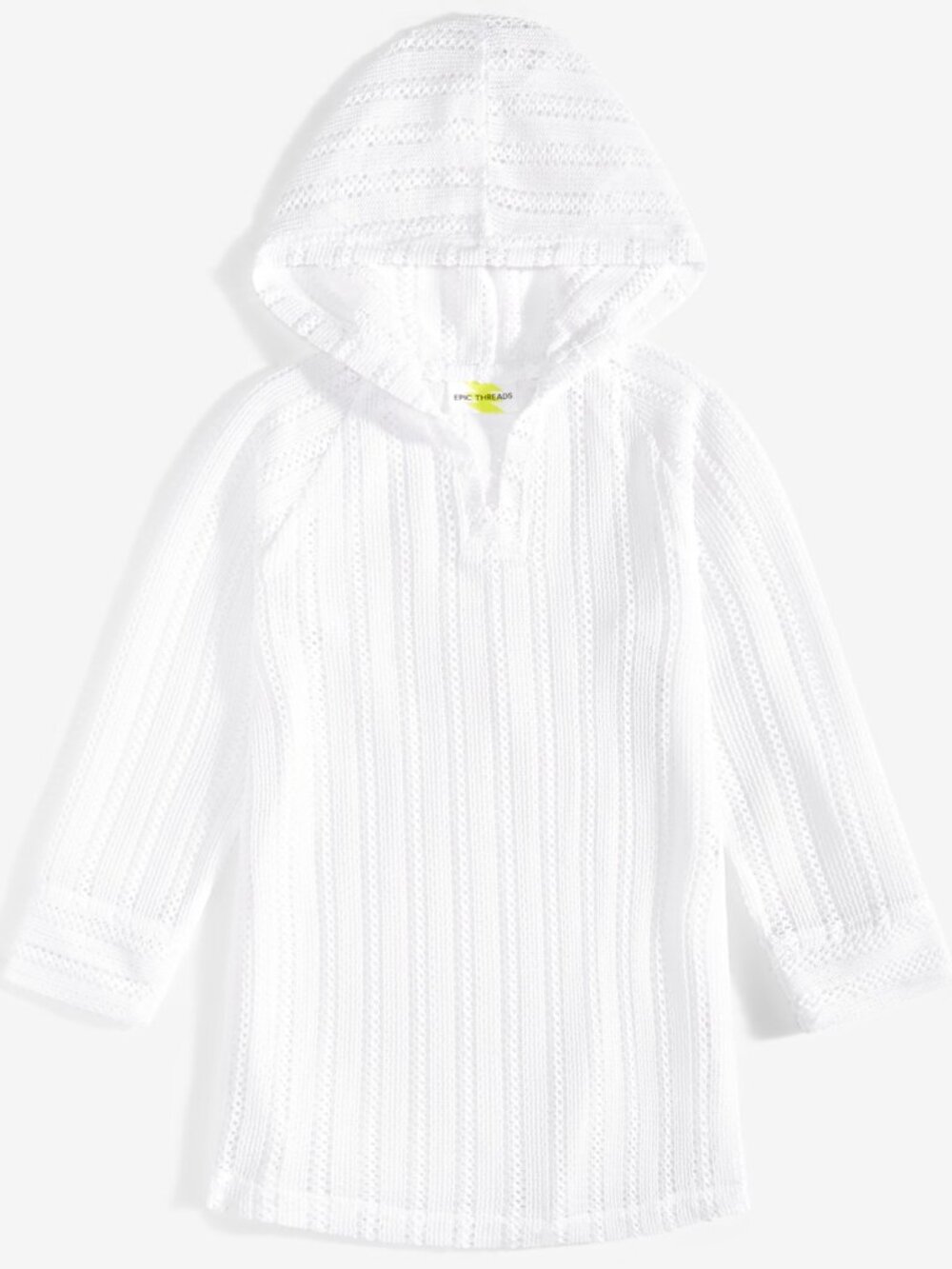 Epic Threads Big Girls Hooded Long Sleeve Mesh Cover-up